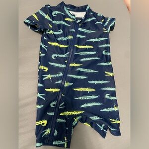 Carter's Navy and Lime Kids Swim One Piece